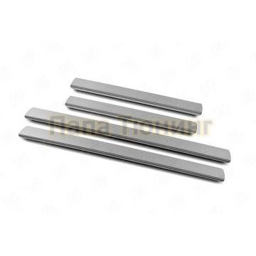 Накладки на пороги RUSSTAL (нерж., шлиф) для Lada Kalina 2004-