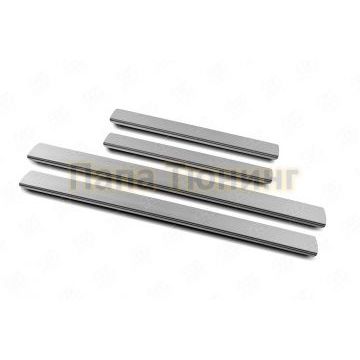 Накладки на пороги RUSSTAL (нерж., шлиф) для Lada Granta 2011-