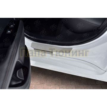 Накладки на пороги RUSSTAL (нерж., шлиф) для Toyota Camry 2018-