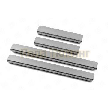 Накладки на пороги RUSSTAL (нерж., шлиф) РусСталь для Kia Cerato 2018-