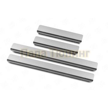 Накладки на пороги RUSSTAL (нерж., зеркало) РусСталь для Kia Cerato 2018-