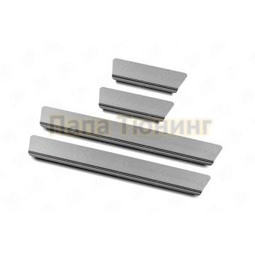 Накладки на пороги RUSSTAL (нерж., шлиф) РусСталь для Hyundai Elantra 2020-