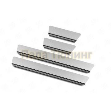 Накладки на пороги RUSSTAL (нерж., зеркало) РусСталь для Hyundai Elantra 2020-