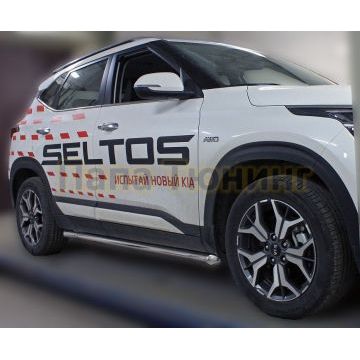 Пороги труба D 60,3 ALFeco для Kia Seltos 2020-