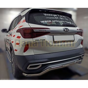 Защита задняя волна длинная D 50,8 ALFeco для Kia Seltos 2020-