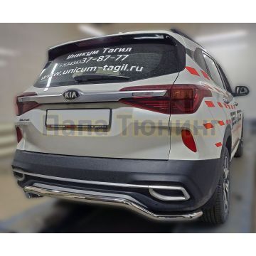 Защита задняя волна длинная D 50,8 ALFeco для Kia Seltos 2020-