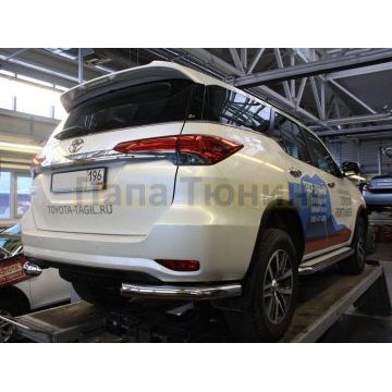 Защита задняя уголки D 76,1 ALFeco для Toyota Fortuner 2020-