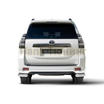 Защита заднего бампера d76 уголки Rival для Toyota Land Cruiser 150 Prado Black Onyx 2020-