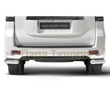 Защита заднего бампера d76 уголки Rival для Toyota Land Cruiser 150 Prado Black Onyx 2020-