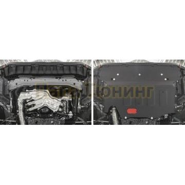 Защита картера сталь 2 мм АвтоБроня для Subaru Forester, V - 2.0; 2.5; полный привод; увеличенная 2018-