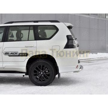 Защита заднего бампера d57 секции(укороченная) РусСталь для Toyota Land Cruiser Prado 150 Black Onyx 2020-