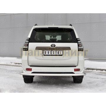 Защита заднего бампера d57 секции РусСталь для Toyota Land Cruiser Prado 150 Black Onyx 2020-