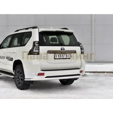 Защита заднего бампера d57 секции РусСталь для Toyota Land Cruiser Prado 150 Black Onyx 2020-