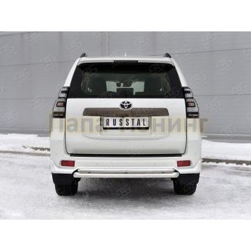 Защита заднего бампера d57 дуга-d42 дуга РусСталь для Toyota Land Cruiser Prado 150 Black Onyx 2020-