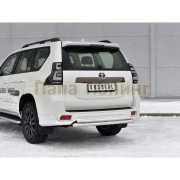 Защита заднего бампера d57 дуга-d42 дуга РусСталь для Toyota Land Cruiser Prado 150 Black Onyx 2020-