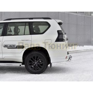Защита заднего бампера d57 дуга-d42 дуга РусСталь для Toyota Land Cruiser Prado 150 Black Onyx 2020-