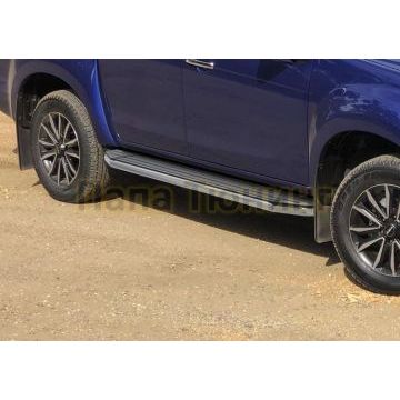 Пороги алюминиевые Rival Premium для Isuzu D-MAX 2016-2020