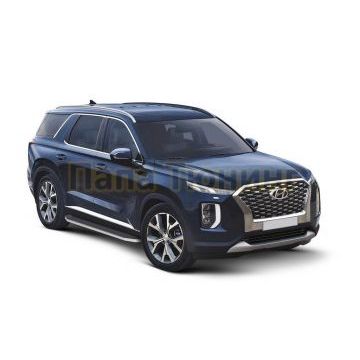 Пороги алюминиевые Rival Premium для Hyundai Palisade 2021-/Kia Telluride 2023-