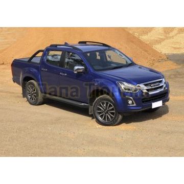 Пороги алюминиевые Rival Black Start для Isuzu D-MAX 2016-2020