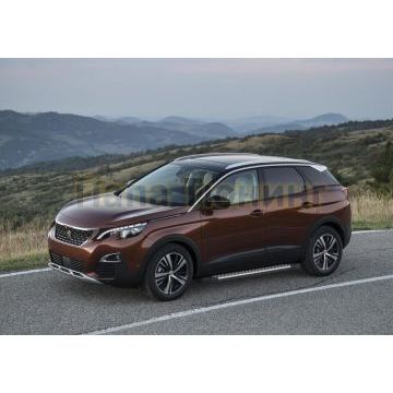 Пороги алюминиевые Rival BMW-Style V2 для Peugeot 3008 2017-