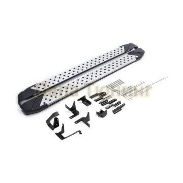 Пороги алюминиевые Rival BMW-Style V2 для Hyundai Santa Fe 2021-