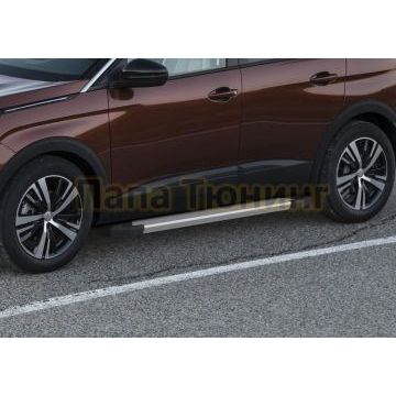 Пороги алюминиевые Rival Start для Peugeot 3008 2017-