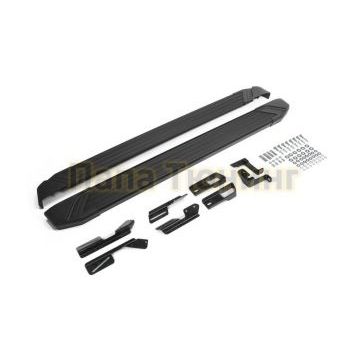 Пороги алюминиевые Rival Black Start для Peugeot 3008 2017-