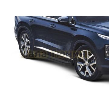 Пороги алюминиевые Rival Black Start для Hyundai Palisade 2021-/Kia Telluride 2023-