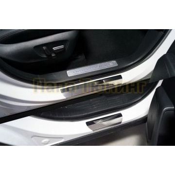 Накладки на пороги (лист зеркальный) 4 шт ТСС для Toyota Highlander 2020- Накладки на пороги (лист зеркальный) 4 шт ТСС для Toyota Highlander 2020-