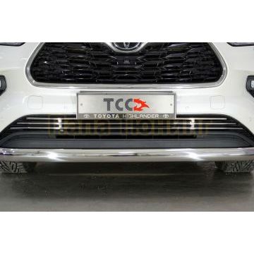 Решетка радиатора нижняя 12 мм ТСС для Toyota Highlander 2020-