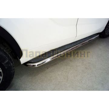 Пороги с площадкой (нерж. лист) 60,3 мм ТСС для Toyota Highlander 2020-