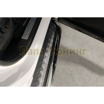 Пороги с площадкой 75х42 мм ТСС для Toyota Highlander 2020-