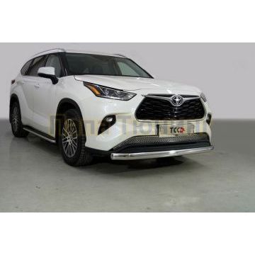 Защита передняя нижняя (овальная) 75х42 мм ТСС для Toyota Highlander 2020-
