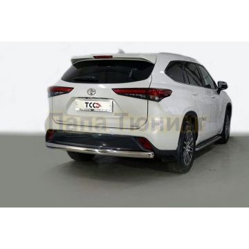 Защита задняя (овальная) 75х42 мм ТСС для Toyota Highlander 2020-