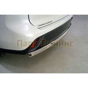 Защита задняя (овальная) 75х42 мм ТСС для Toyota Highlander 2020-