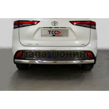 Защита задняя (овальная) 75х42 мм ТСС для Toyota Highlander 2020-