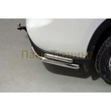 Защита задняя (уголки двойные) 60,3/42,4 мм ТСС для Toyota Highlander 2020-