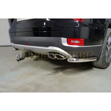 Защита задняя (уголки) 60,3 мм ТСС для Hyundai Palisade 2021-