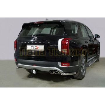 Защита задняя (уголки) 60,3 мм ТСС для Hyundai Palisade 2021-