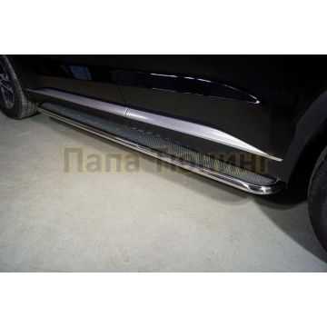 Пороги с площадкой (нерж. лист) 42,4 мм ТСС для Hyundai Palisade 2021-