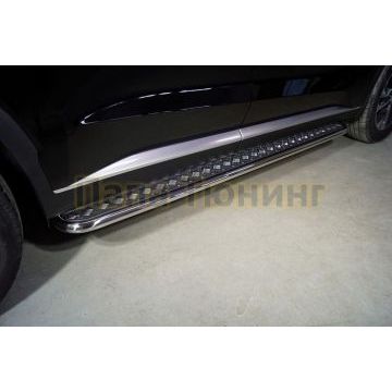 Пороги с площадкой 42,4 мм ТСС для Hyundai Palisade 2021-