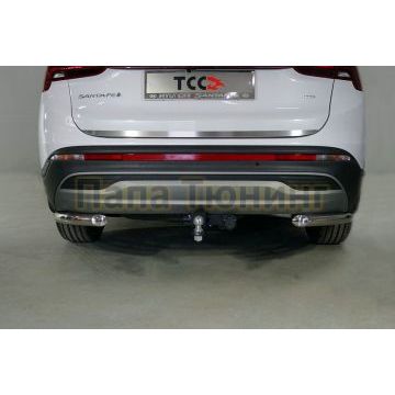 Защита задняя (уголки) 60,3 мм ТСС для Hyundai Santa Fe 2021-