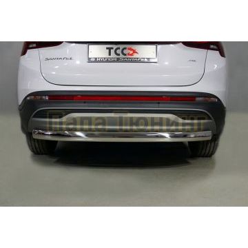Защита задняя (овальная)  75х42 мм ТСС для Hyundai Santa Fe 2021-