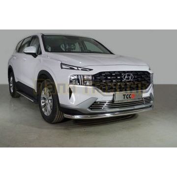 Защита передняя нижняя 60,3 мм ТСС для Hyundai Santa Fe 2021-