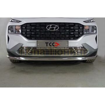 Защита передняя нижняя 60,3 мм ТСС для Hyundai Santa Fe 2021-