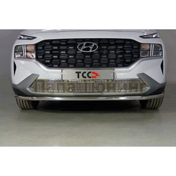Защита передняя нижняя 42,4 мм ТСС для Hyundai Santa Fe 2021-