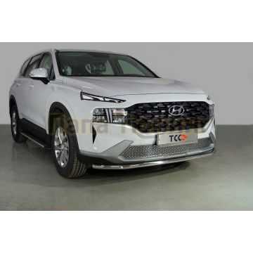 Защита передняя нижняя 42,4 мм ТСС для Hyundai Santa Fe 2021-