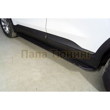 Пороги алюминиевые "Slim Line Black" 1820 мм ТСС для Hyundai Santa Fe 2021- Пороги алюминиевые "Slim Line Black" 1820 мм ТСС для Hyundai Santa Fe 2021-