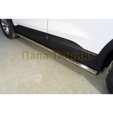 Пороги труба 60,3 мм ТСС для Hyundai Santa Fe 2021- Пороги труба 60,3 мм ТСС для Hyundai Santa Fe 2021-