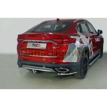 Защита задняя (уголки) 42,4 мм ТСС для Geely Tugella 2020-